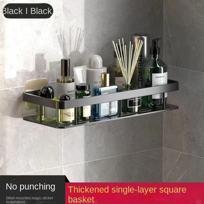 No Drill Corner Bathroom Storage Rack Wall Mount Shower Organizer