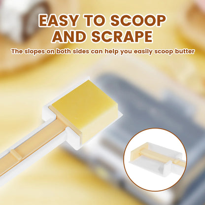 Airtight Butter Dish with Lid - Easy Scoop Keeper Container Tray