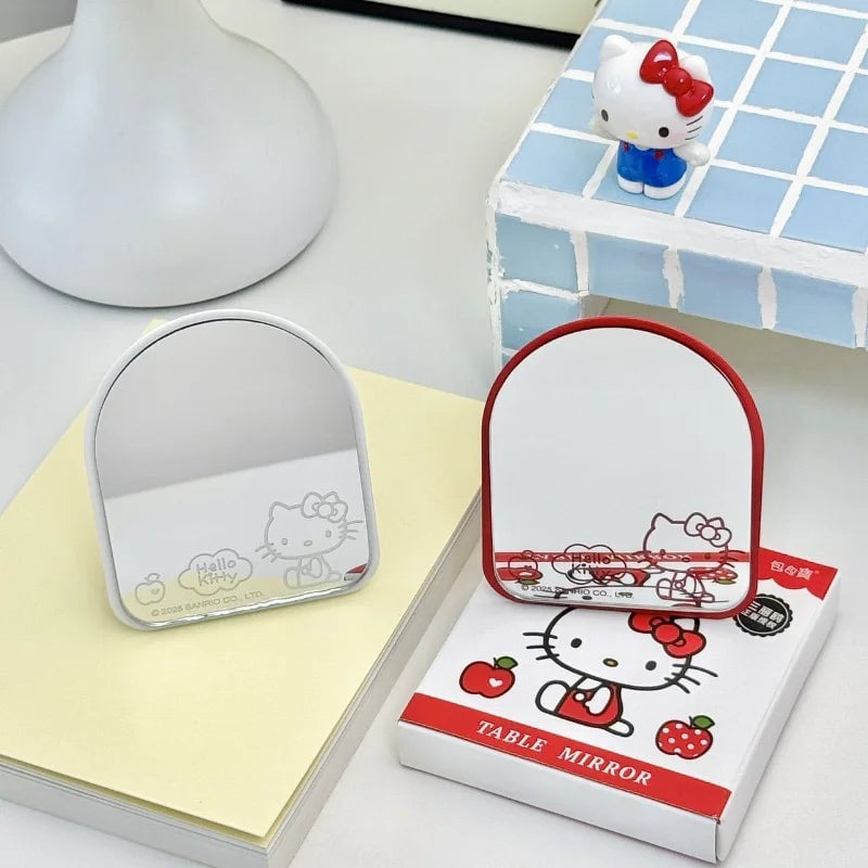 Hello Kitty Metal Desktop Makeup Mirror with Adjustable Bracket