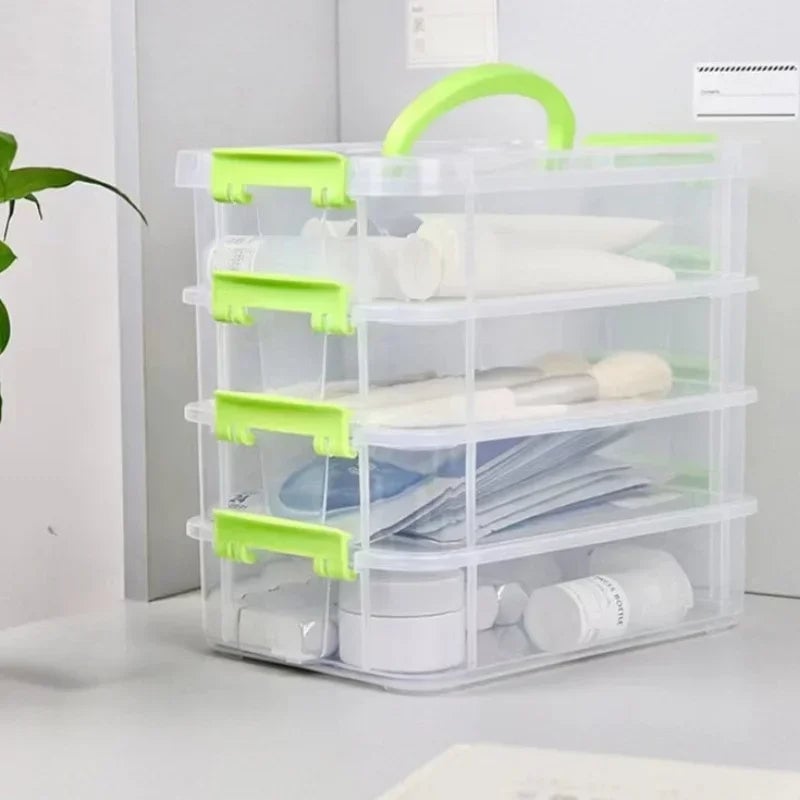 Transparent Grid Building Blocks Storage Box Stackable Drawer