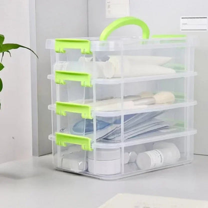 Transparent Grid Building Blocks Storage Box Stackable Drawer