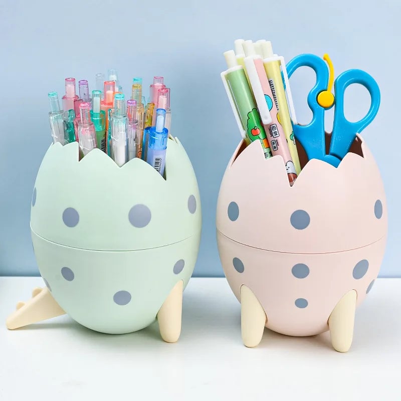Detachable Dinosaur Egg Pen Holder - Desktop Organizer Storage Box