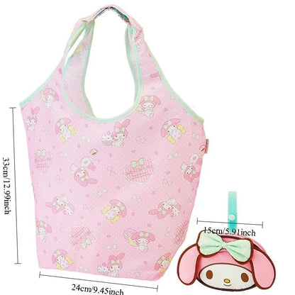 Hello Kitty Melody Foldable Reusable Shopping Bag Eco Grocery Tote