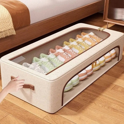 Clear Window Under Bed Storage Box Moisture Proof Shoe Organizer