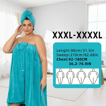 Super Absorbent Bath Towel Set with Wearable Skirt & Princess Cap