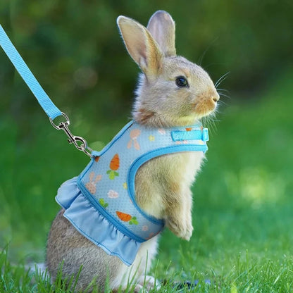 Adjustable Mesh Rabbit Harness Leash - Breathable Vest for Bunnies