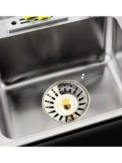 Stainless Steel Kitchen Sink Strainer Stopper 2 Piece Filter Set