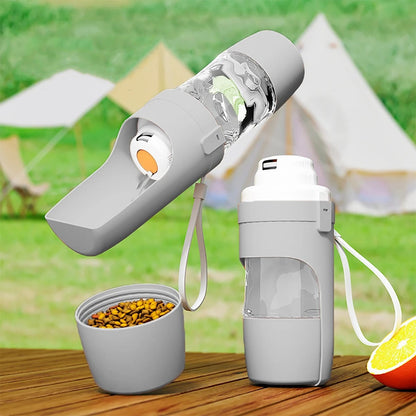 2-in-1 Portable Pet Water Bottle & Food Container Travel Feeder