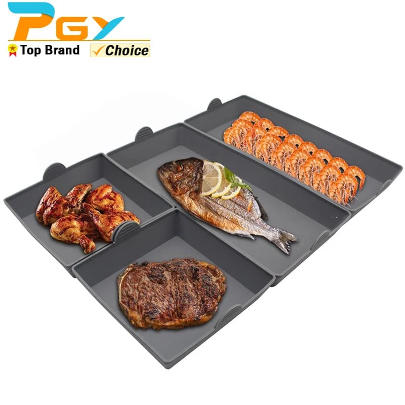 Silicone Air Fryer Baking Pan Set - Nonstick Divider Trays