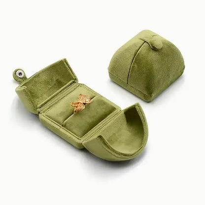 Luxury Corduroy Wedding Ring Box - Jewelry Storage for Rings Earrings