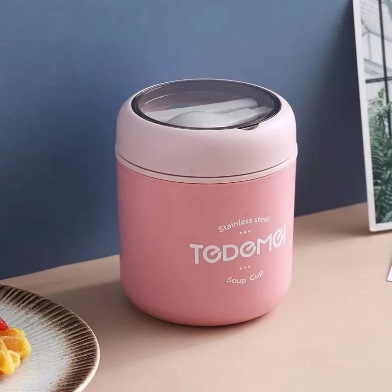 510ml Stainless Steel Insulated Lunch Box with Spoon - Thermal Bento