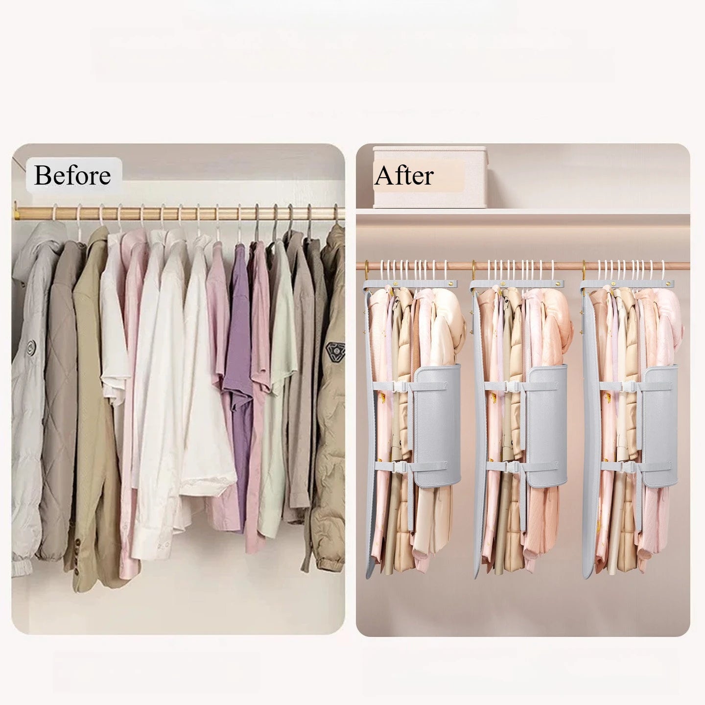 Vacuum Compression Hanging Storage Bag 50% Space Saving Down Jackets
