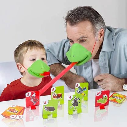 Frog Lizard Interactive Tongue Wagging Card Game - Family Desktop Toy