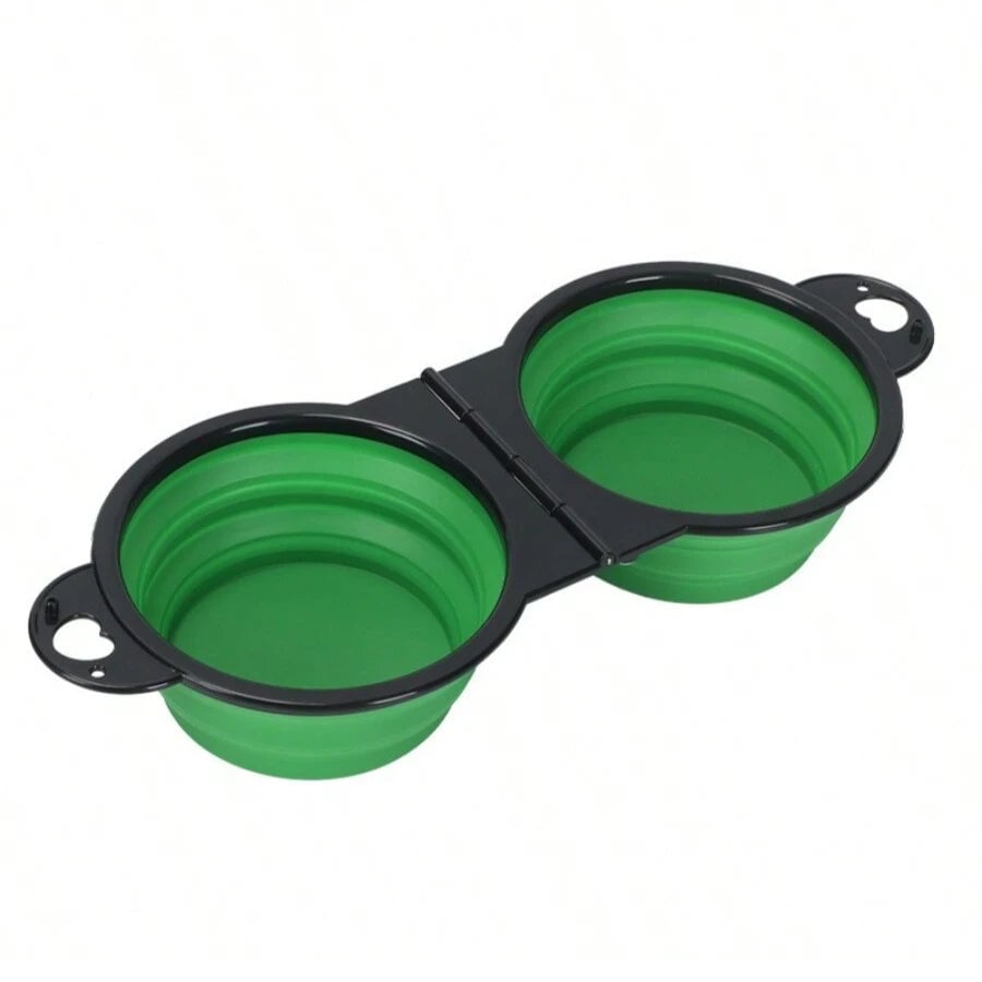 Foldable Dual Bowl 2-in-1 Pet Feeding Set - Portable Travel Bowl