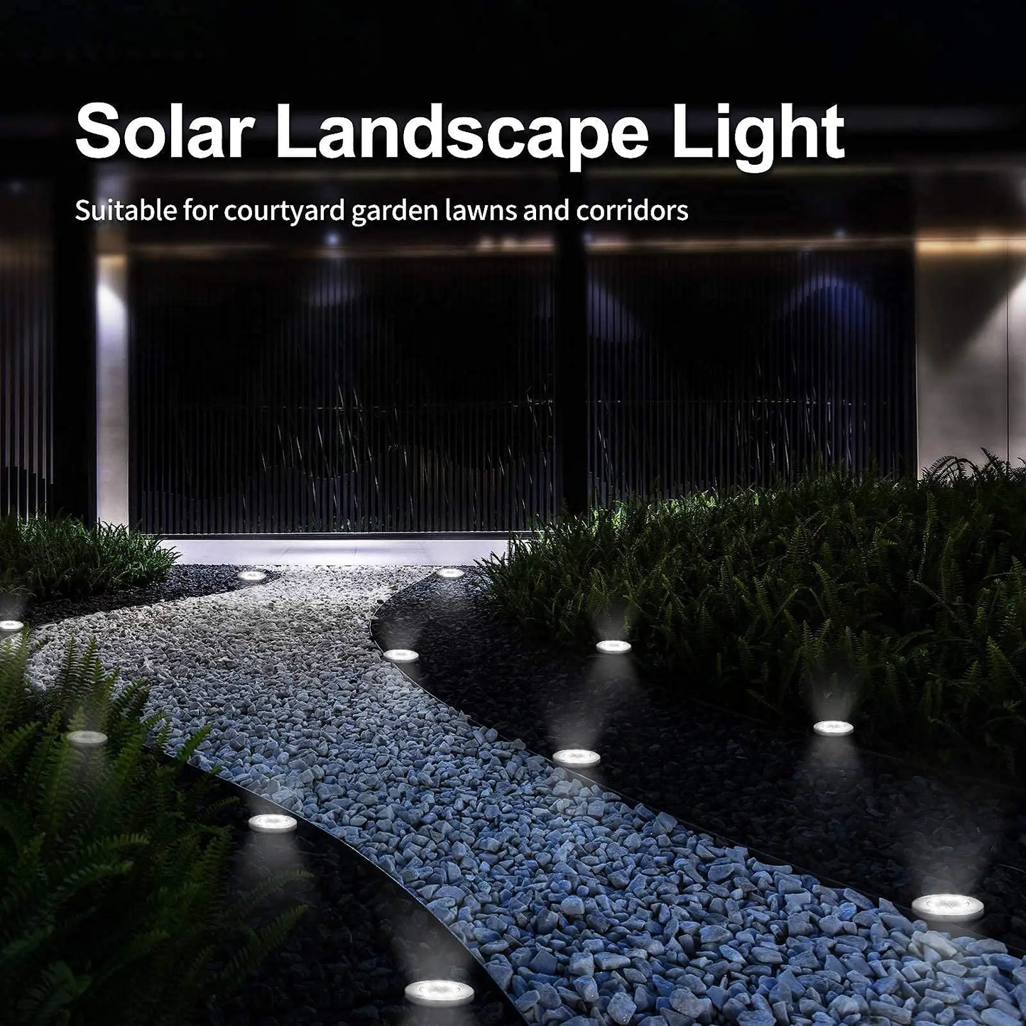 Solar LED Disk Ground Light - 8/20 LED Waterproof Buried Garden Deck