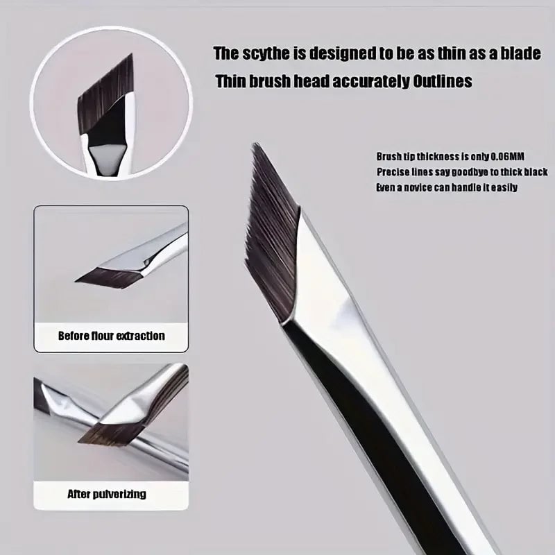 Ultra Thin Angled Eyeliner Eyebrow Brush Set - Precision Detail