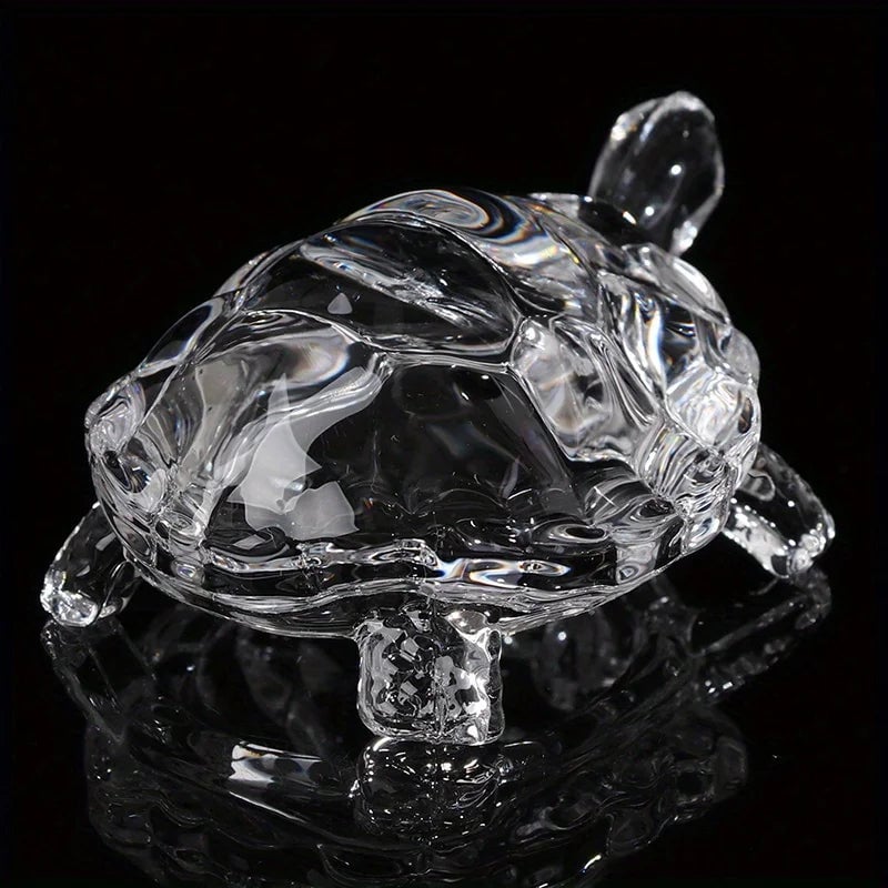 Crystal Turtle Ornament Mini Statue Lucky Desk Home Office Decor