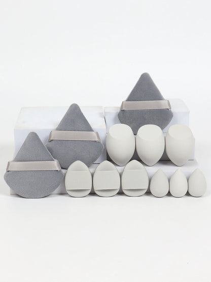 12-Piece Makeup Sponge Set - Powder Puffs, Air Cushion & Beauty Eggs