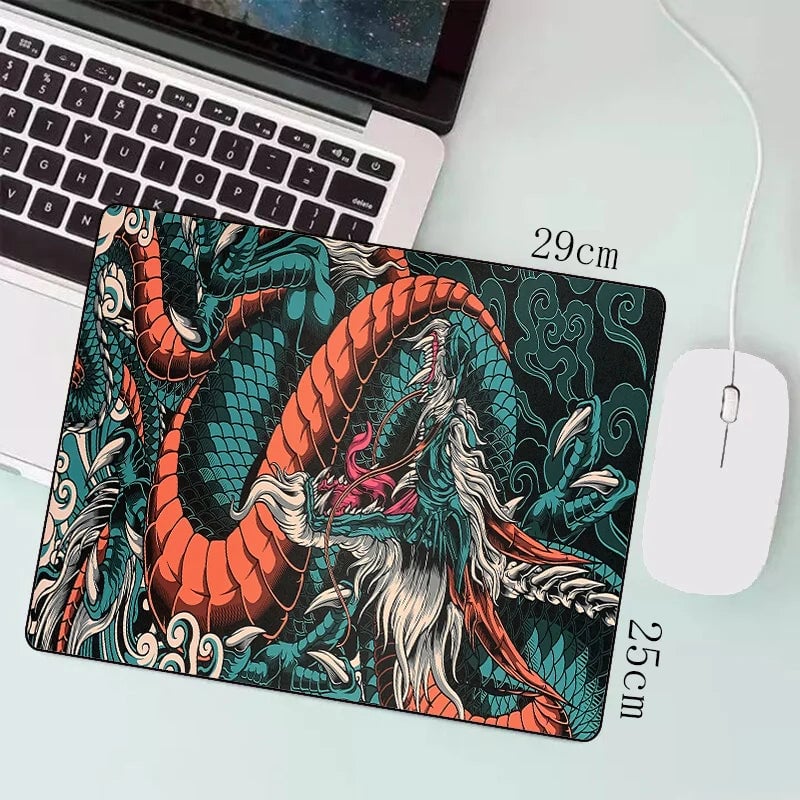 Extended Gaming Mouse Pad - Large Japanese Dragon Anime Design