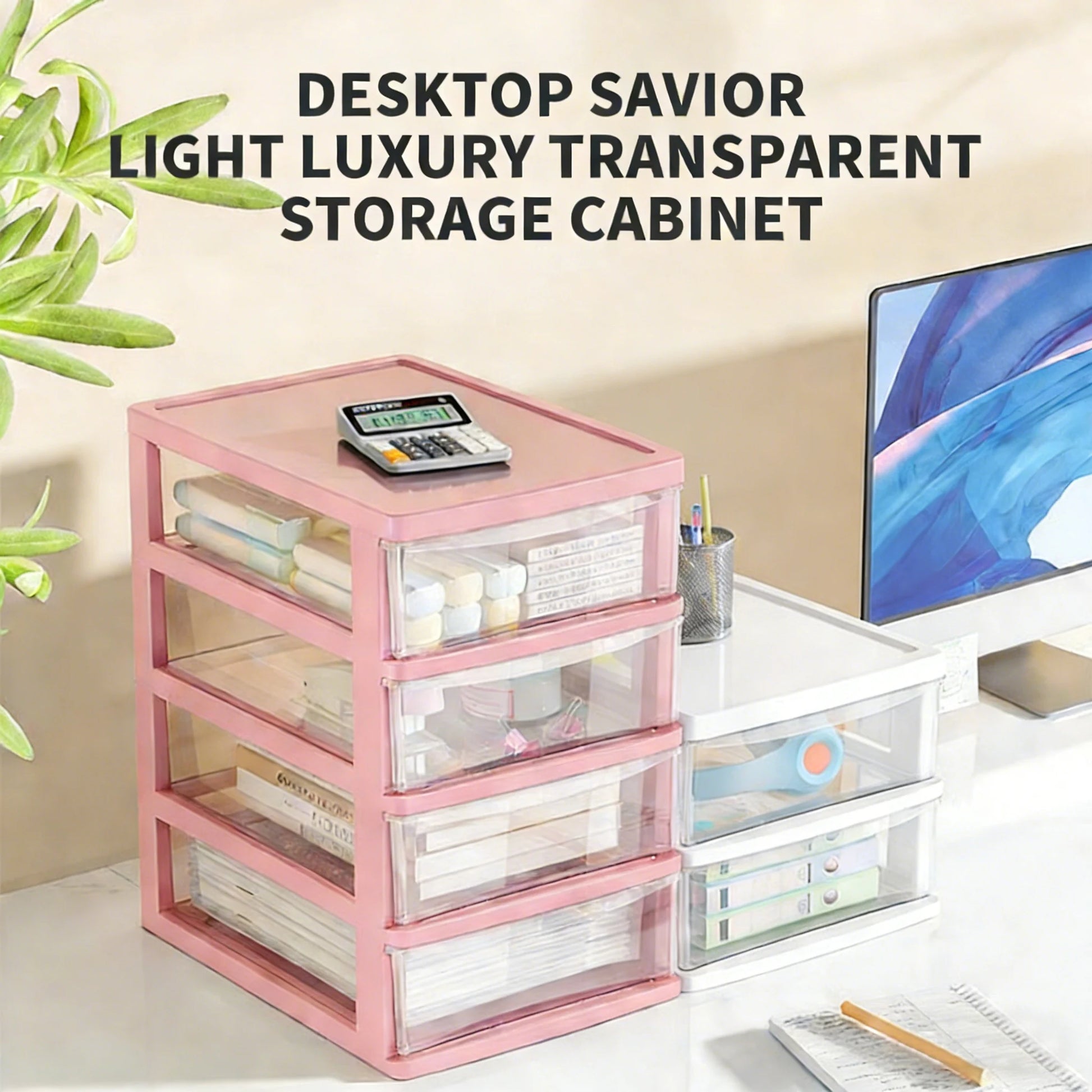 Clear Acrylic Drawer Organizer 2/3/4-Tier Storage Box Space-Saving