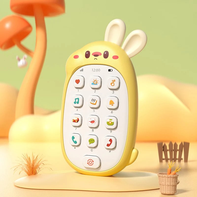 Rabbit Phone Toy - Chewable Music Mobile Teether Puzzle Baby Toy