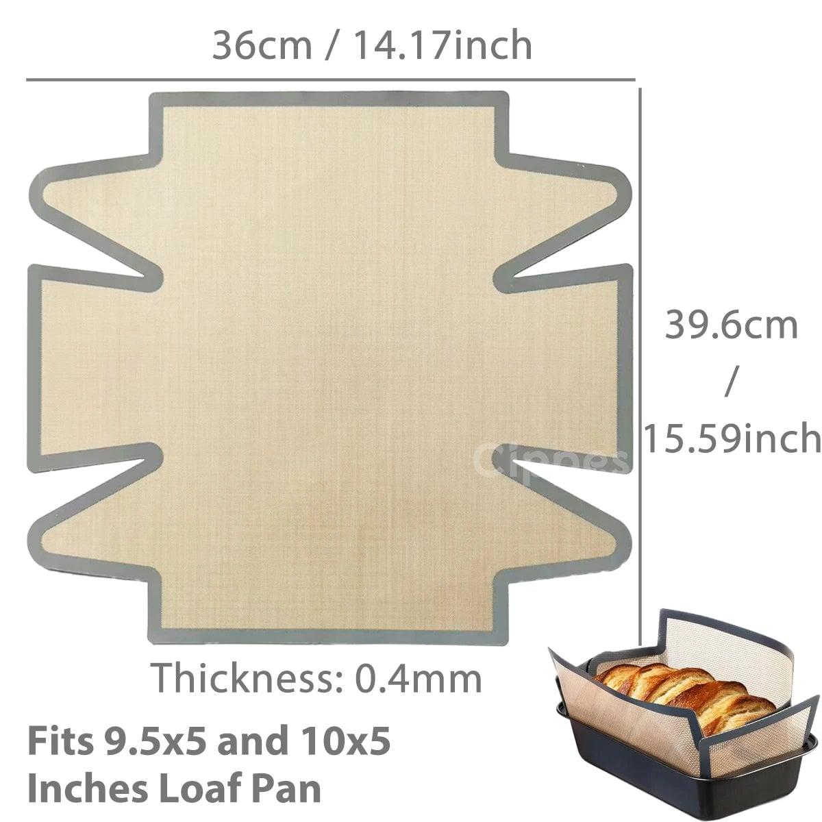 Silicone Bread Loaf Pan Liners 9x5 Inch Reusable Nonstick Mats