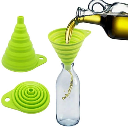 Mini Foldable Silicone Funnel - Collapsible Portable Kitchen Tool