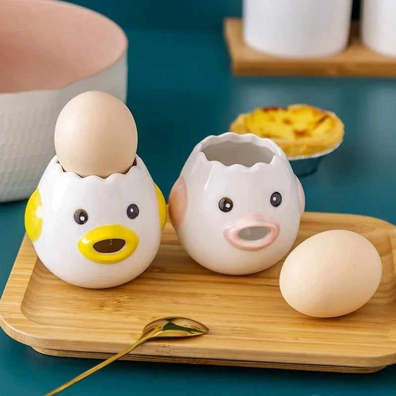 Ceramic Chicken Egg White Separator - Kitchen Baking Tool Yolk Filter