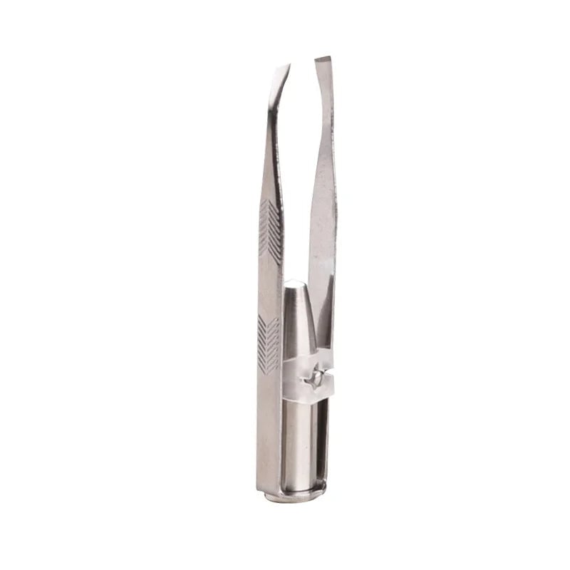 LED Lighted Stainless Steel Eyebrow Tweezers Professional Precision