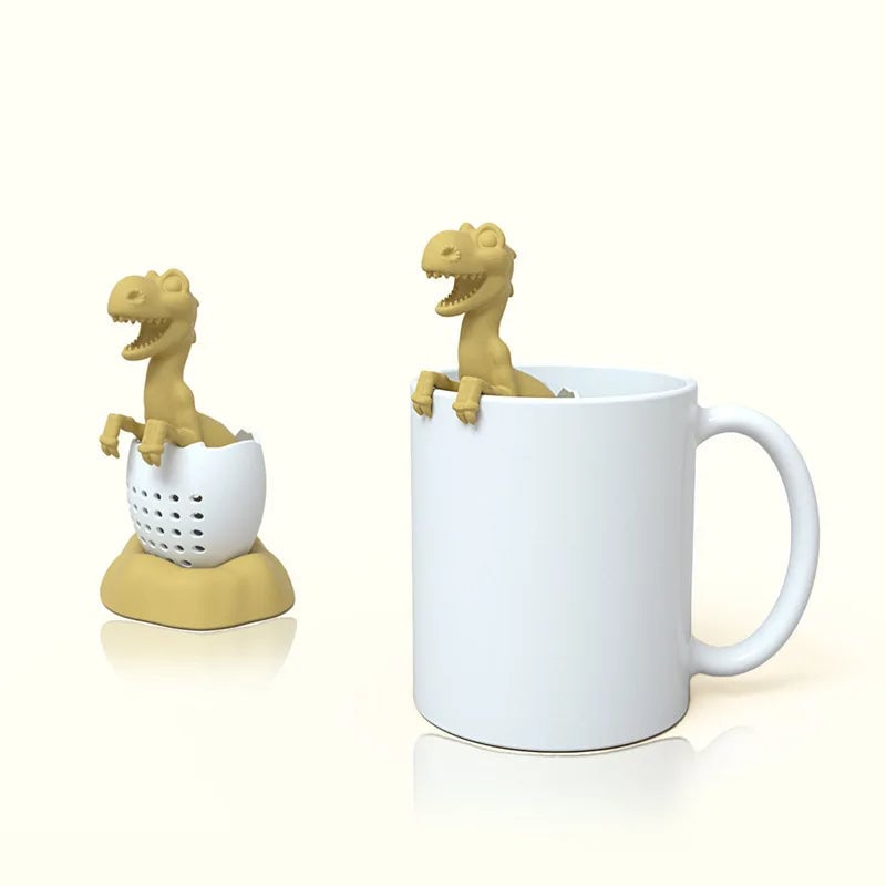 Reusable Silicone Dinosaur Tea Infuser Strainer Coffee Filter