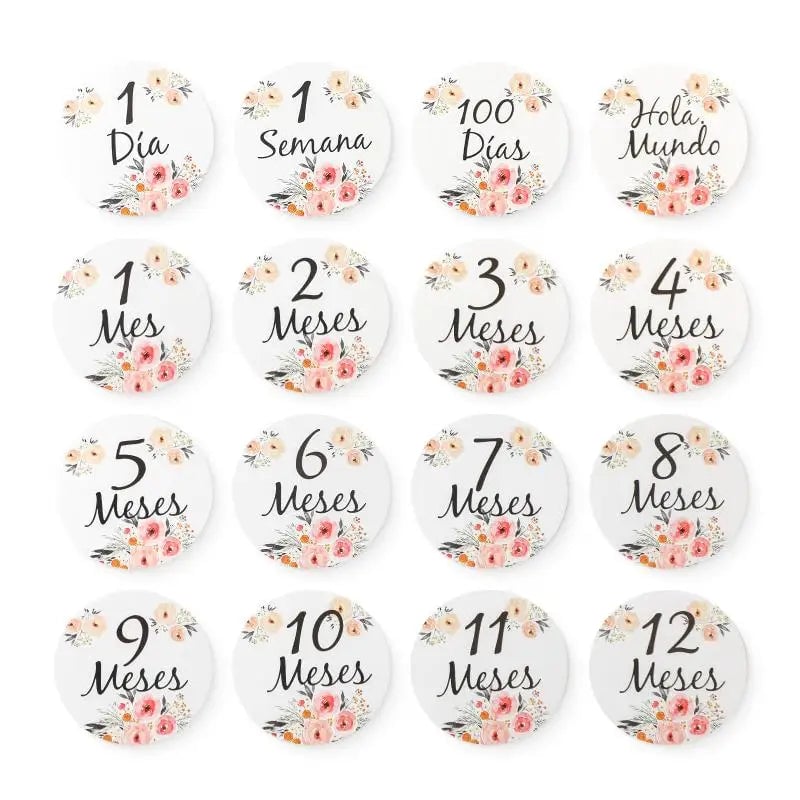 Wooden Baby Milestone Number Cards Monthly Newborn Photography Props