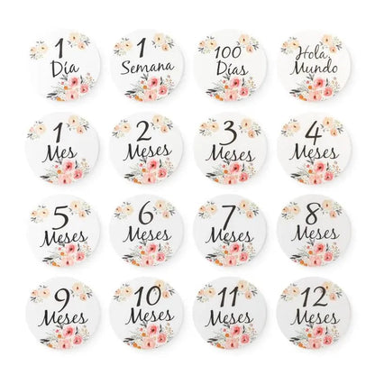 Wooden Baby Milestone Number Cards Monthly Newborn Photography Props