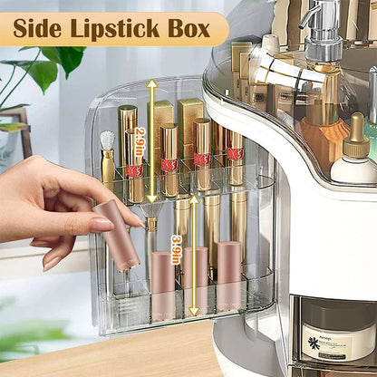 Waterproof Makeup Organizer with Lid & Drawers - Countertop Storage