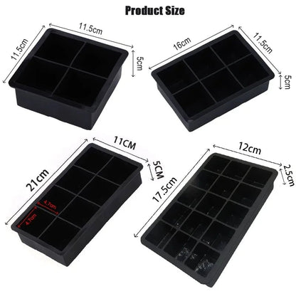 Giant Ice Cube Tray Silicone Mold - 4 6 8 15 160 Grid Food Grade