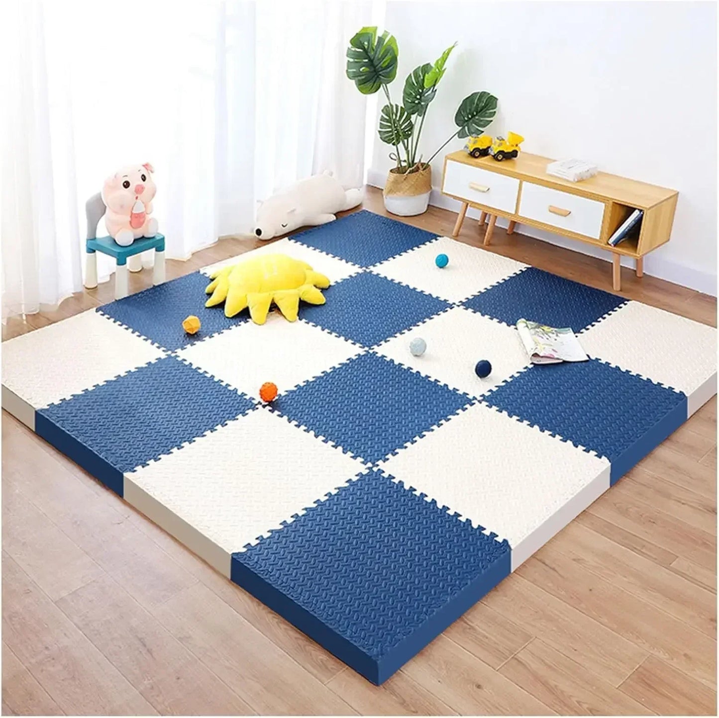 8Pcs 2.5cm Thick Nonslip Baby Play Mat Soundproof Puzzle Gym