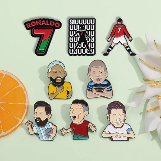 Football Star Enamel Lapel Pin - Professional Athlete Badge Brooch