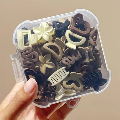 Beige Small Hair Clips Set - 5/10/20/30pcs Mixed Pack Cute Girl
