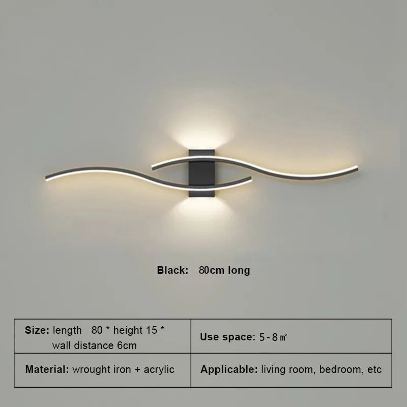 LED Long Strip Wall Lamp - Modern TV Background Light for Bedroom