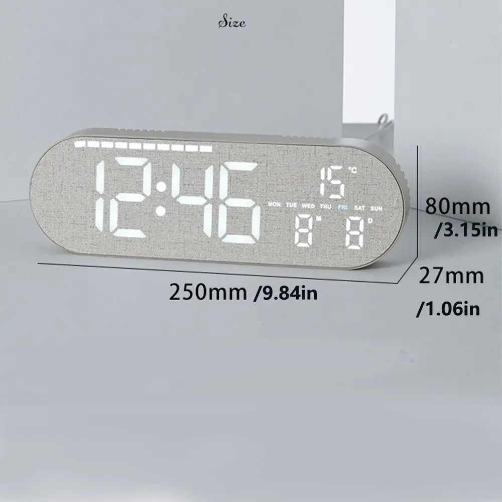 Nordic Minimalist Digital Wall Clock Silent Alarm Temperature Date