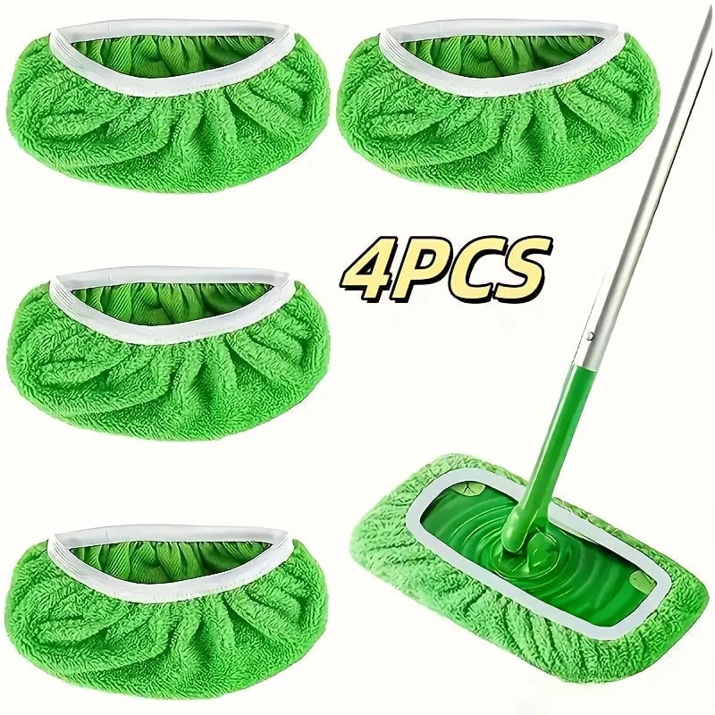 4 Reusable Ultra-Fine Fiber Mop Pads High Water Absorption