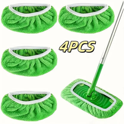 4 Reusable Ultra-Fine Fiber Mop Pads High Water Absorption