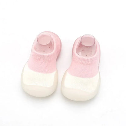 Soft Non-Slip Baby First Walker Shoes - Rubber Sole Knit Booties