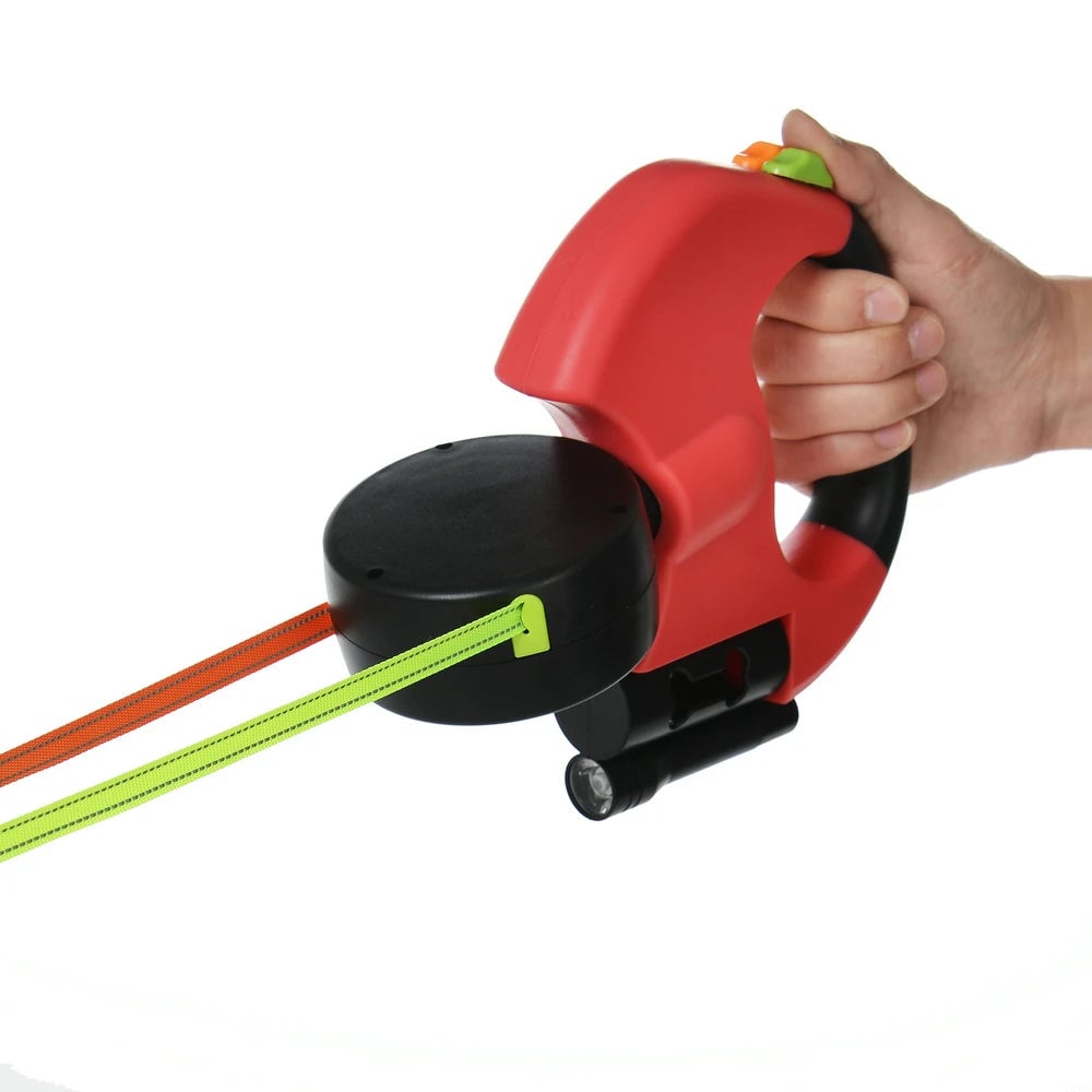 3m Retractable Dog Leash Dual Lead 360° Swivel Reflective Small Dogs