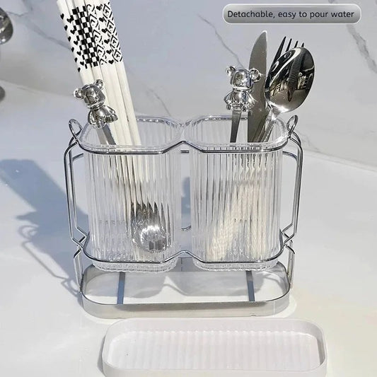 Wall Mounted Stainless Steel Kitchen Cutlery Organizer Drying Rack