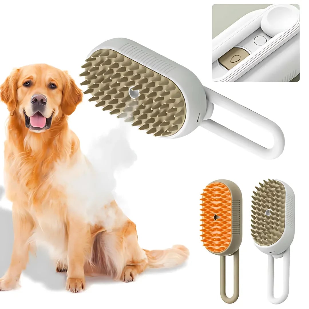 Electric Pet Grooming Brush Steam Spray - Dog Cat Hair Removal Tool