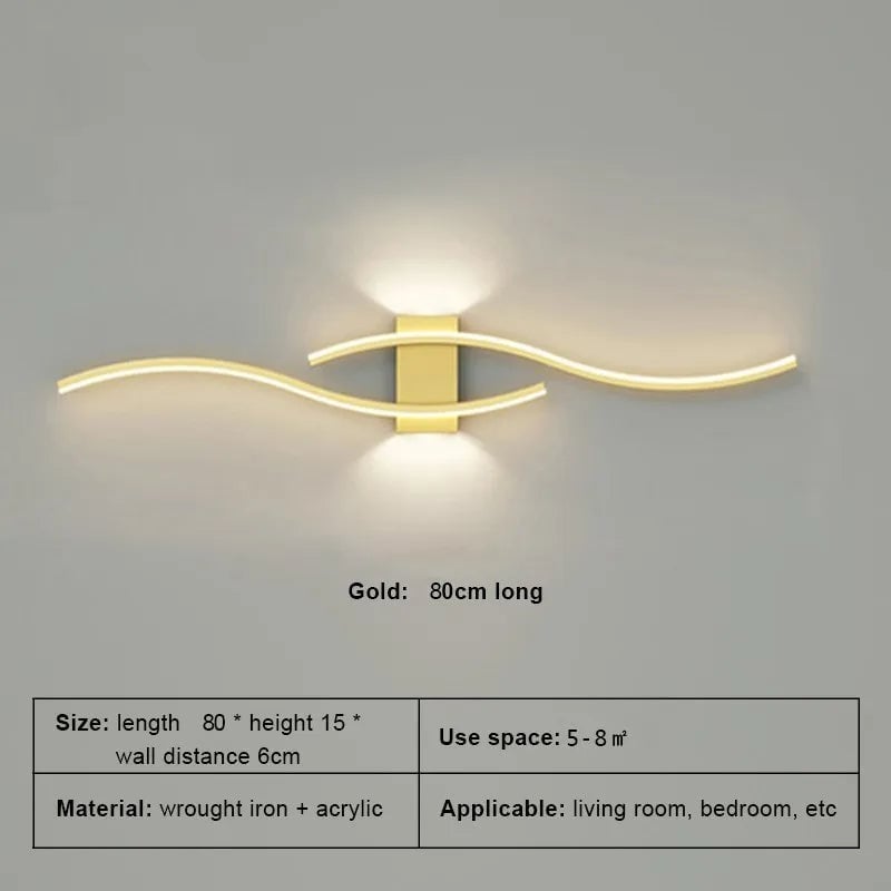 LED Long Strip Wall Lamp - Modern TV Background Light for Bedroom