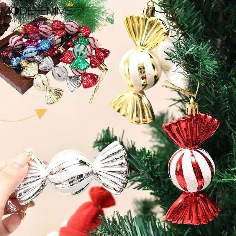 Christmas Tree Decorations Set - Snowmen, Faceless Santa, Houses