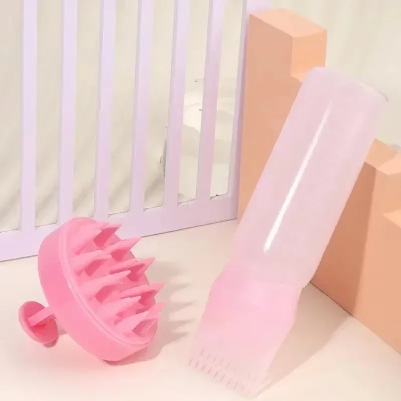 Silicone Scalp Massage Brush Hair Dye Applicator Bottle Salon Tool