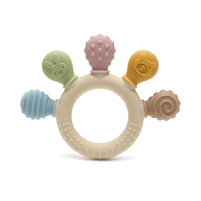 BPA Free Silicone Baby Dinosaur Teething Toys Easy Grip Infant Safe