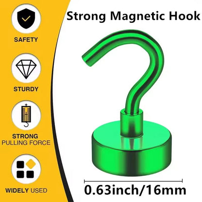 16mm Heavy Duty Magnetic Hooks - Strong Multi-Purpose Storage